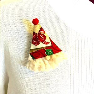 Handmade Fabric and Yarn Christmas/Holiday Gnome Pin
